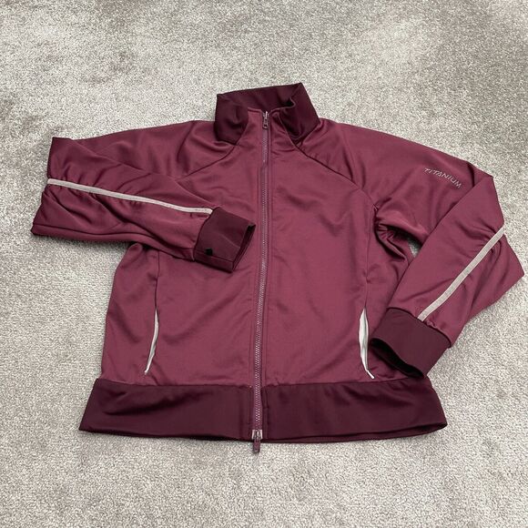 Columbia Titanium Interchange Jacket Womens Large Maroon Full Zip Pocket Outdoor - Picture 1 of 12